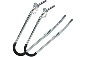 DELMOAR Ladder Stabilizer for Roof,Ladder Standoff Brackets with Foam Elbows and Anti-Shedding Device,Silver