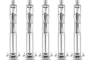 FOREVTL 20 pcs Molly Bolts, M5*65Metal Drywall Anchors, Zinc Plated Steel Molly Bolt for Plaster Walls, Hollow Anchor for Drywall (M5*65)