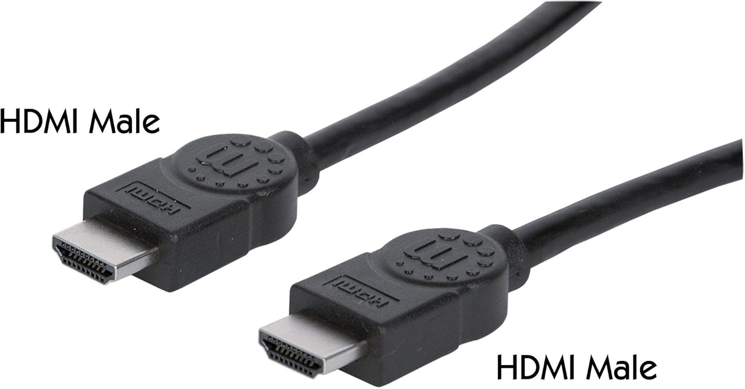 Manhattan HDMI Cable with Ethernet, 4K@30Hz (High Speed), 2m, Male to Male, Black, Ultra HD 4k x 2k, Fully Shielded