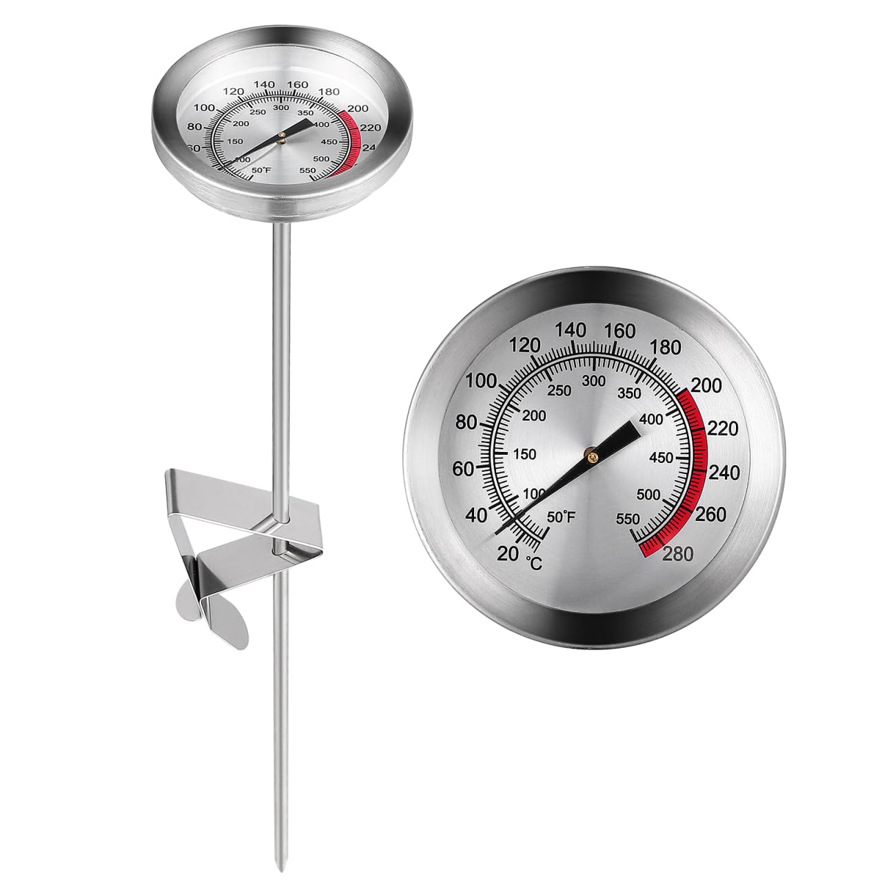 Cabilock Frying Thermometer with Instant Readable Meat Thermometer Food Thermometer for Turkey Grill Baking 23 cm