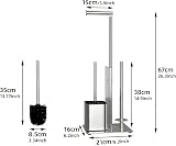 susswiff Toilet Roll Holder with Brush Stainless Steel Free Standing view 6