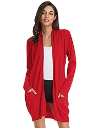 Womens Lightweight Long Sleeve Open Front Long