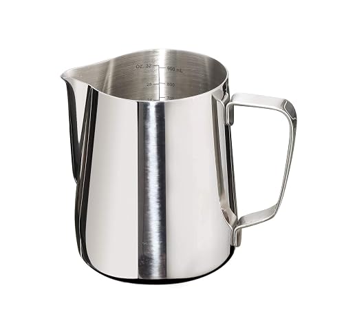 Pitcher Scale Joytata Frothing Pitcher 32oz Stainless Steel Cup with Double ...
