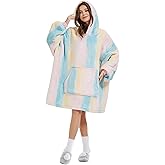 POP CLOSETS Wearable Blanket Hoodie Oversized Sherpa Fleece Sweatshirt Blanket Winter Blanket Hoodie for Adult