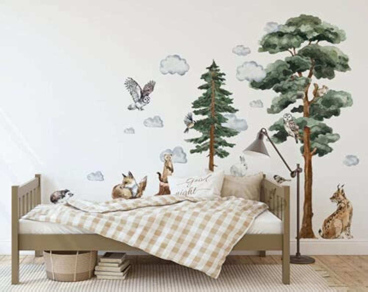 BelleImpression - Woodland Forest Animals Big Wall Decal Stickers. Perfect for Nursery or Bedroom Decoration. Removeable Watercolour Stickers Suitable for Kids, Toddler or Children.