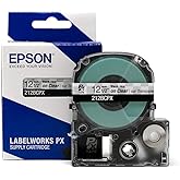 Epson LABELWORKS 212BCPX Genuine PET (Polyester) Tape Cartridge - Black on Clear Standard Industrial Label Maker Tape - 1/2" (12MM) Wide, 30 ft
