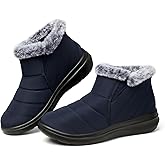 SHIBEVER Winter Waterproof Boots for Women: Snow Womens Ankle Fur Lined Shoes Slip On Warm Insulated Winter Boot