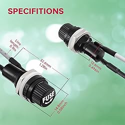 EPLZON Panel Mount Fuse Holder 5X20 mm 250V AC 10A