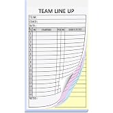 XUEJITECH Baseball/Softball Lineup Cards, 4-Part Carbonless Copies with Tearing Line, 150 Games with 16 Player Roster Lineup Sheet for Coaches, Team, Sports