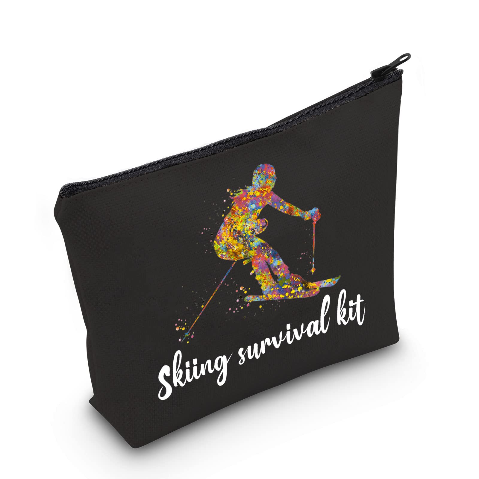 FUNYSO Skiing Survival Kit Cosmetic Bag - Black, Multicolour - Compact Makeup Bag for Skiing Enthusiasts