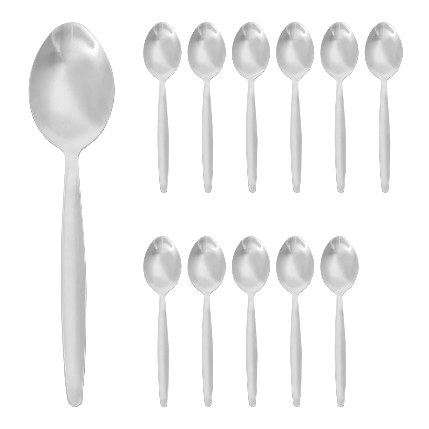 12x Dessert Spoons, Stainless Steel Dinner Cutlery Kitchen Table Spoon Set Dishwasher Safe - by Argon Tableware