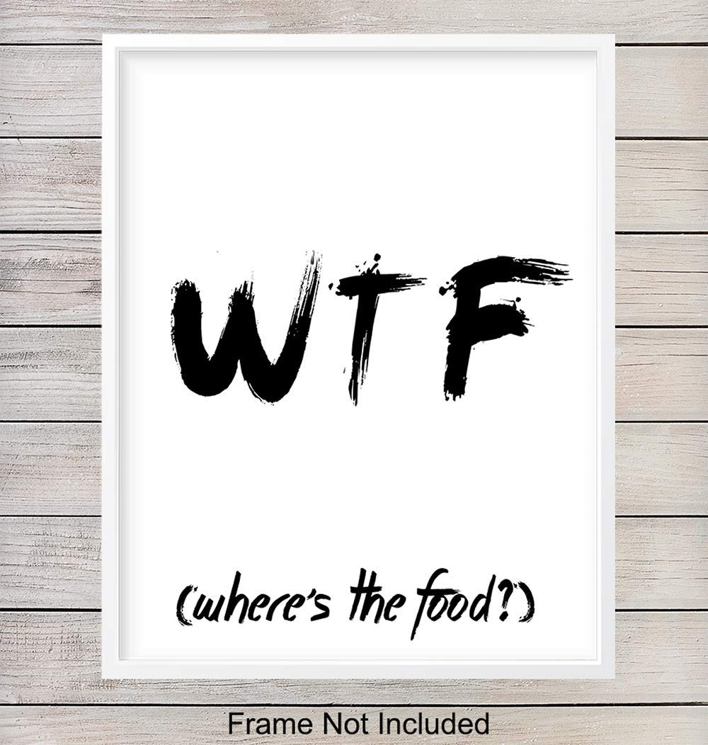 Funny Typography Art Print Wall Art Poster - Chic Modern Home Decor for Kitchen - Great Gift for Moms, Chefs, Cooks - 8x10 Photo- Unframed
