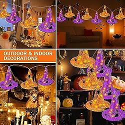 Korlon Tec Witch Hats Decorations, 80 LED Hanging