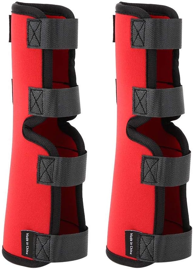 Hffheer Dog Leg Brace One Pair Dog Canine Heals Hock Joint Wrap Sleeve Rear Leg Brace Compression Wrap Knee Protector with Straps Prevents Injuries and Sprains