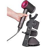 simpletome UPGRADED Hair Dryer Holder for Dyson Supersonic Hairdryer with Cable Organizer, Heavy Alloy Steel Stand, Piano Pai