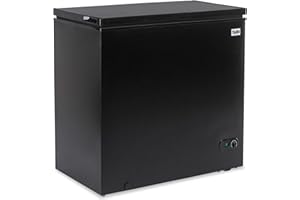 TABU 12.0 Cu Ft Chest Deep Freezer, Large Freestanding Chest Freezer with 7 Level Adjustable Thermostat, Compact Top-opening Deep Freezer with Removable Storage Basket, Black