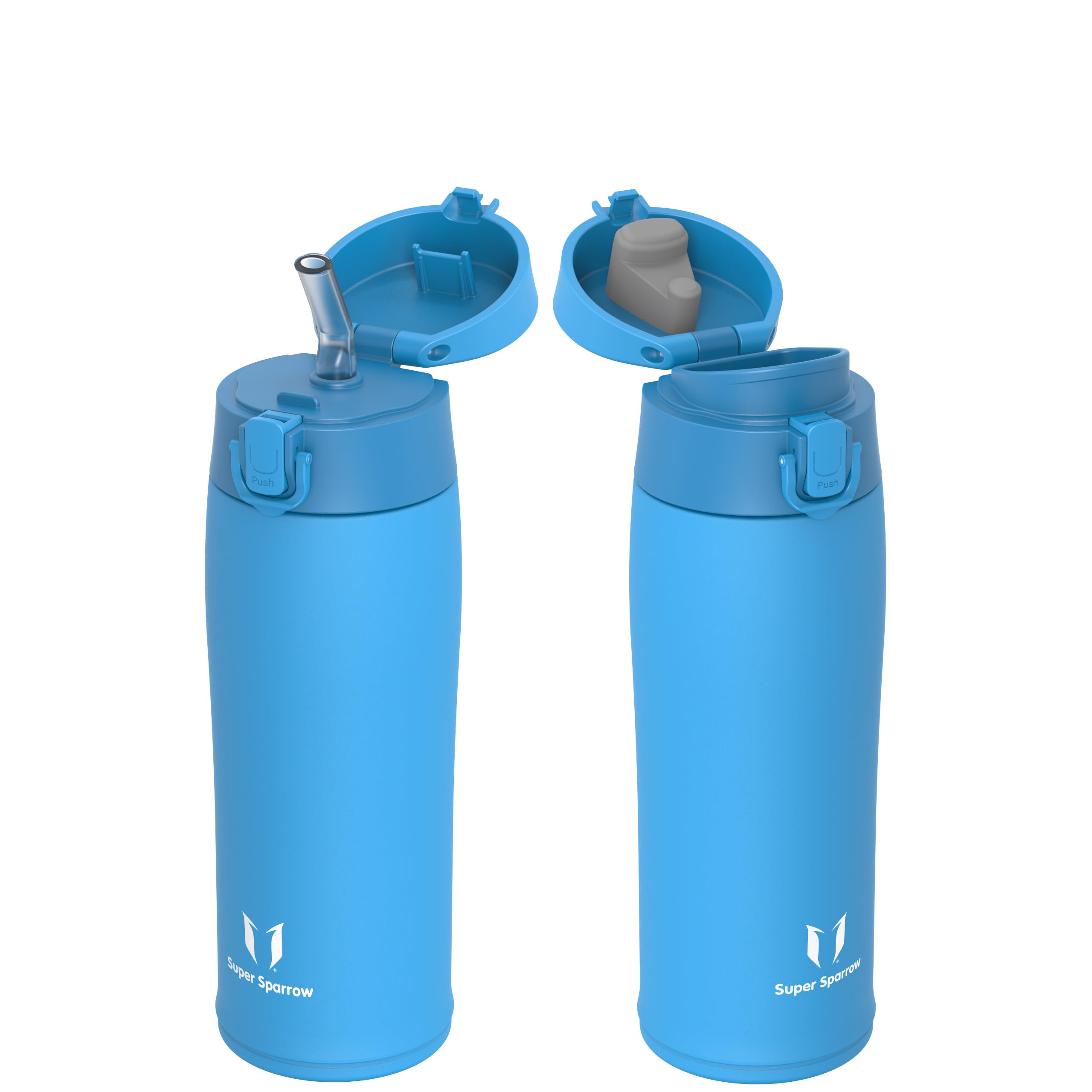 Super Sparrow Water Bottle Stainless Steel 18/8 - Travel Mug - 500ml - Insulated Metal Water Bottle - BPA Free - Leakproof Drinks Bottle