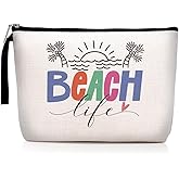 Hanamiya Na Beach Necessities Sunscreen Bags for Beach Makeup Bag Funny Vacation Gift beach Lover Gifts for Women Funny Ocean beach Themed Cosmetic Bag