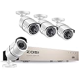 ZOSI 1080P PoE Security Cameras System,8CH 1080P Surveillance NVR, 4pcs 1920TVL Outdoor Indoor PoE CCTV IP Cameras,100ft Night Vision, Power Over Ethernet, No Hard Drive