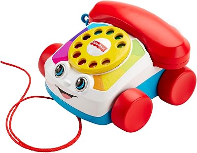 Fisher-Price Chatter Telephone Toddler Pull Toy with Rotary Dial FGW66