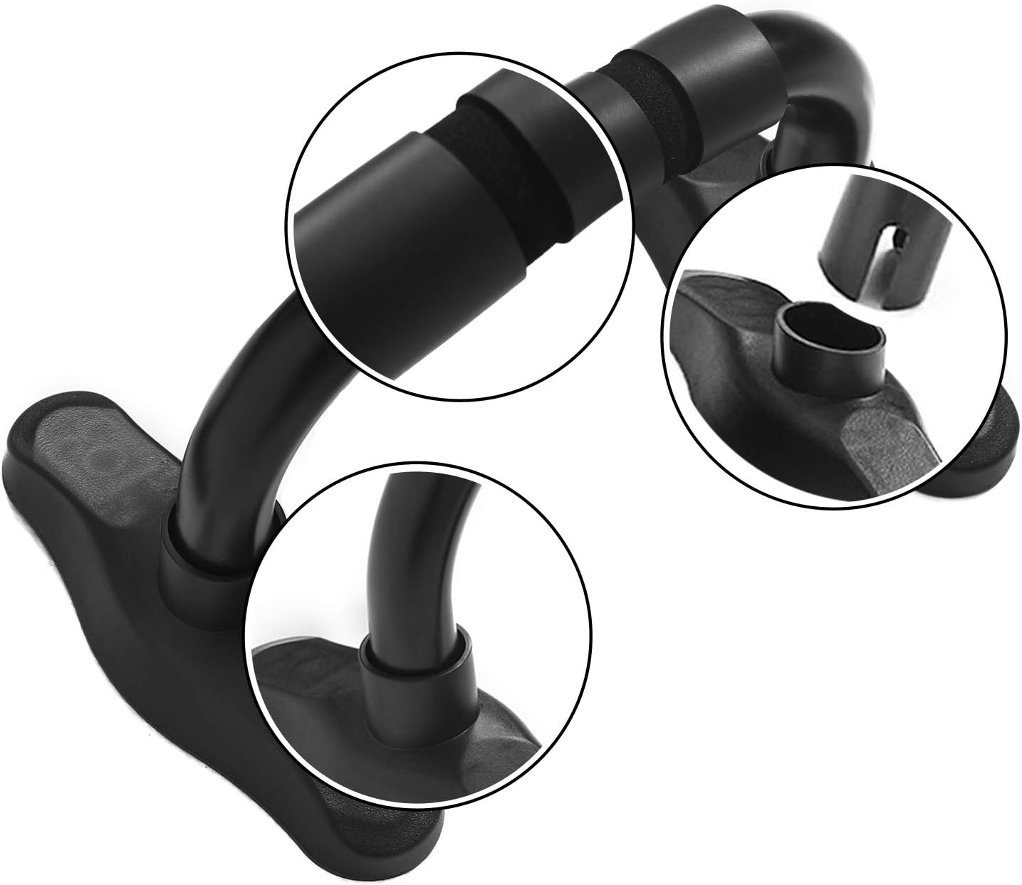 Max4out Pushup Bars Handles Set, Push Up Stand with Cushioned Foam Grip and Non-Slip Rubber Base Home Workout Equipment, Black : Sports & Outdoors