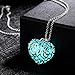 3 Pack Magical Heart Glow in the Dark Charms Pendant Necklace Bulk