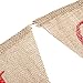 TINKSKY Love Letters and Hearts Valentine's Day Bunting Banners Rustic Jute Burlap Pennant Flags Vintage Wedding Garland