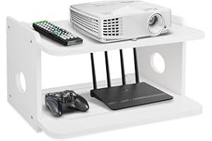 BEARUT Projector Shelf,Projector Wall Mount Floating Shelf, Projector Stand,Projector Rack Holder,Projector Mount,Router Shelf Storage Box Modem Xbox Series PS5 PS4 Solid Wood