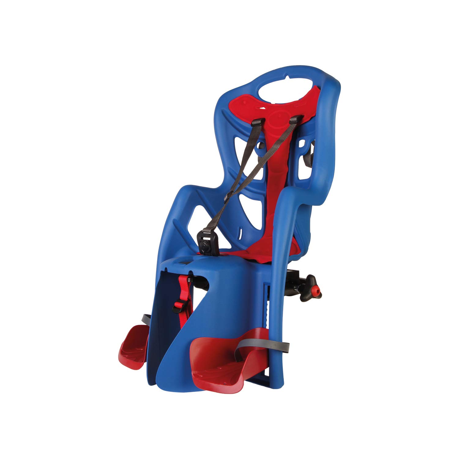 Pepe - Rear seat for Bicycle - for Children up to 22 kg, from 3 to 8 Years Old - can be Fixed toluggage Holder - Electric Blue and red