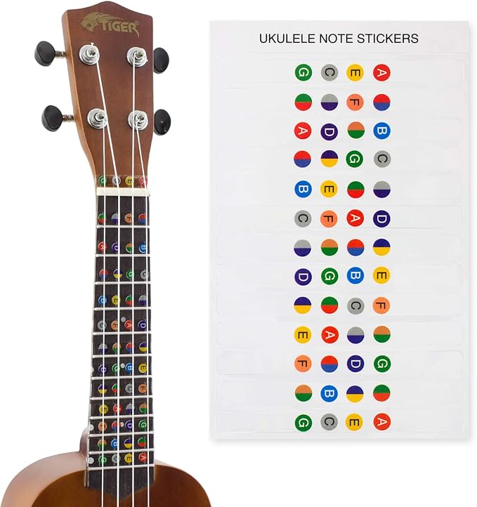 Ukulele Note Sticker Sheet for Beginners Amazon.co.uk Musical Instruments