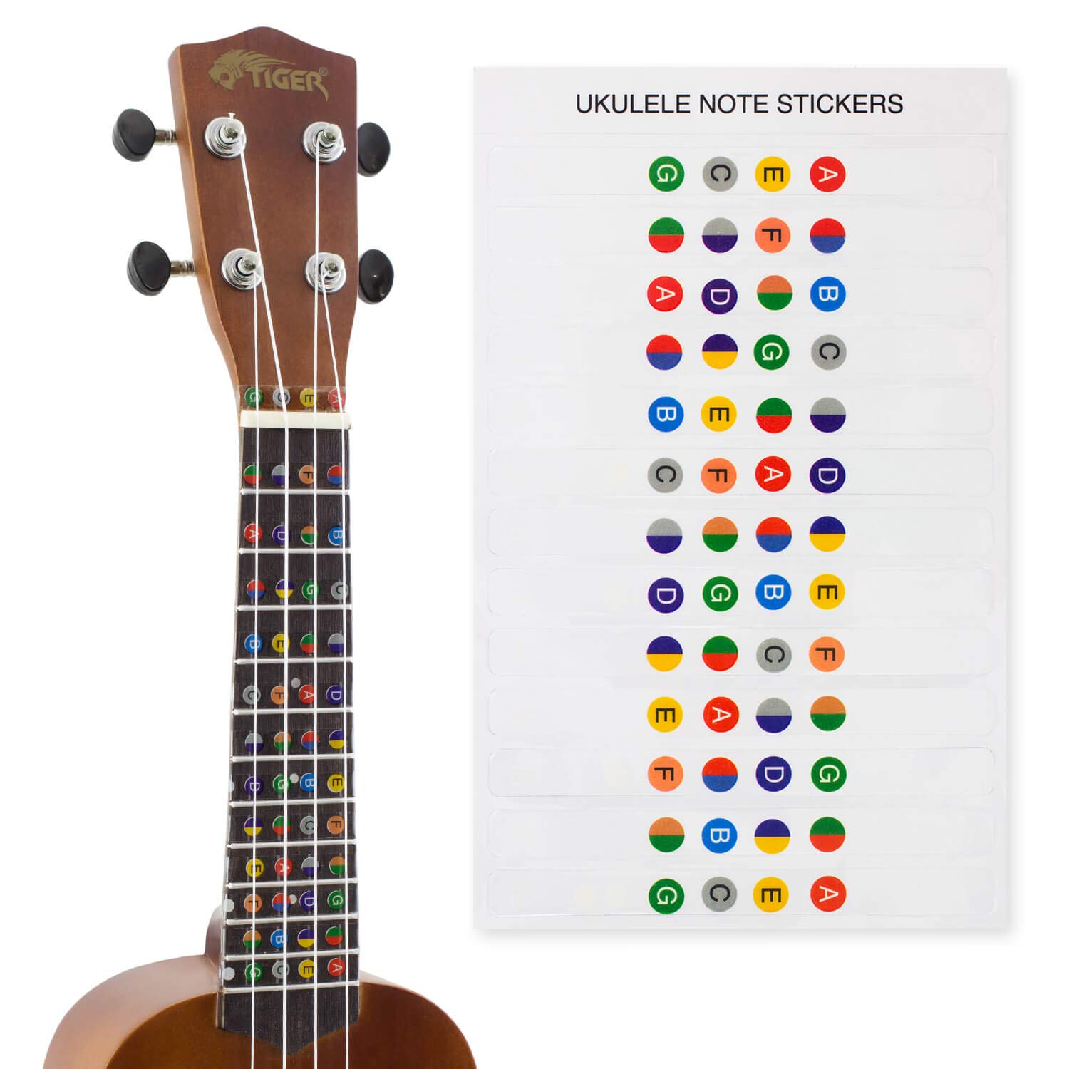 Ukulele Note Sticker Sheet for Beginners