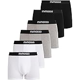 MIMOSSO Men Underwear, Mens Cotton Boxer Briefs, Men Boxer Briefs, Value Performance Stretch, Moisture-Wicking, 6-Pack (US, Alpha, X-Large, Regular, Regular, X-Large, Black)
