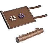 Dice Mat Dice Tray Dice Set for DND Dice, Scroll Dice Tray and Rolling Mat with Zipper Holder, with 2x7 Plastic Polyhedral Di