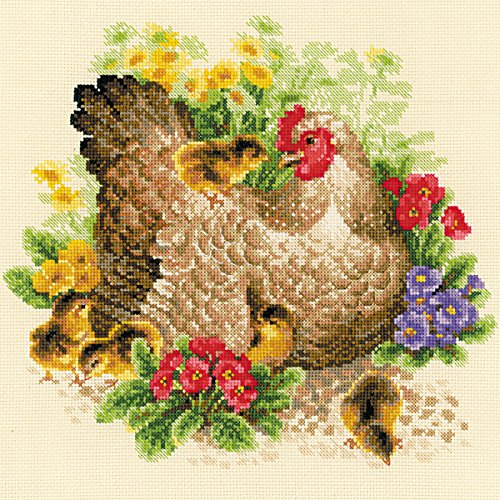RIOLIS Hen 14 Count Cross Stitch Kit, 11.75 x 11.75