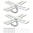 PATIKIL Ceiling Hook Kit, Cross Design Metal Plate Mount Hanger Holder Ceiling Fan Light Fixture for Hanging Light Chandelier