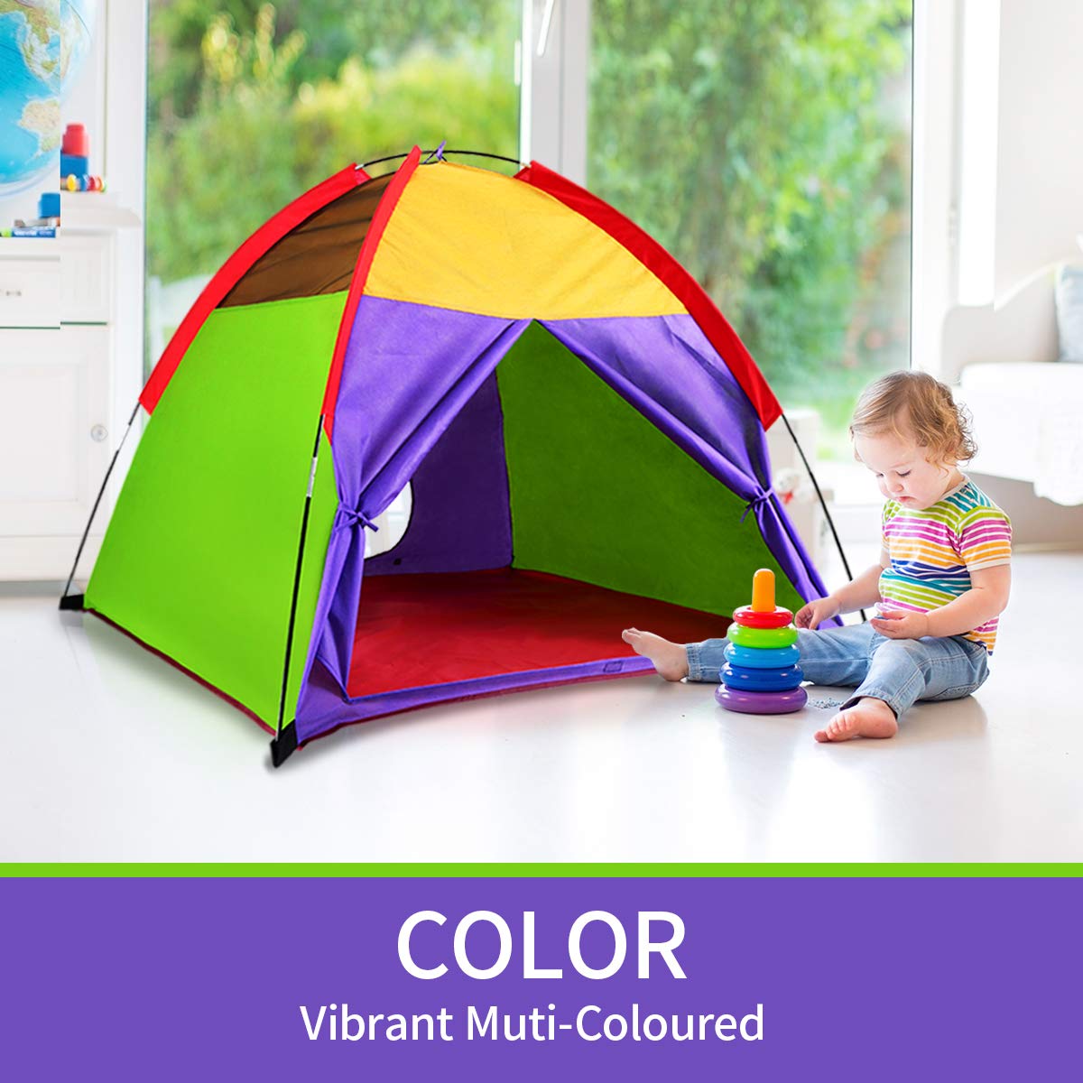 Alvantor Kids Tents Children Play Tent Toddler Pop Up Tent For Kids Boys Girls Toys Indoor Outdoor Playhouse Camping Playground Rainbow 58”x58