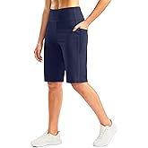 G Gradual Bermuda Shorts for Women with Pockets 12" Knee Length Women's High Waisted Stretch Long Shorts Walking Casual