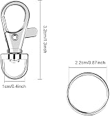 SANNIX 60pcs Keyrings Key Chain Clips Hooks for Crafts & DIY Projects view 2