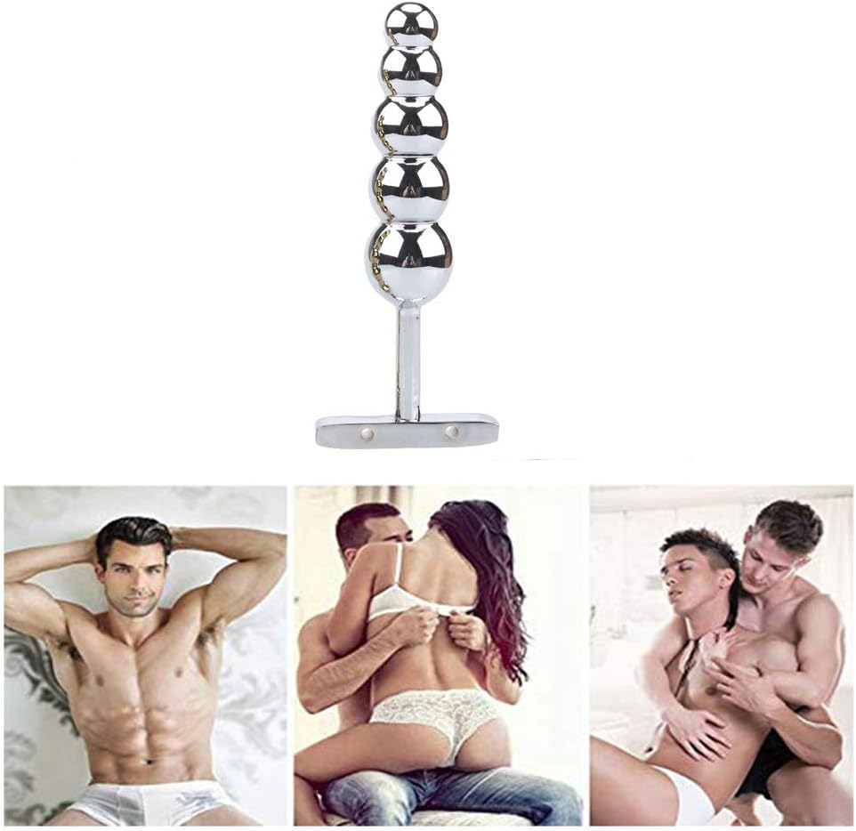 S&M Game Toys for Couples Stainless Metal Anales Expansion Toy with T-Bar Base - Smooth Waterproof Training Plug for Beginners & Experienced Users Silver by PADEK