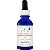 Obagi Professional C Serum 20%, Vitamin C Facial Serum with Concentrated 20% L Ascorbic Acid for Normal to Oily Skin, 1.0 Fl Oz