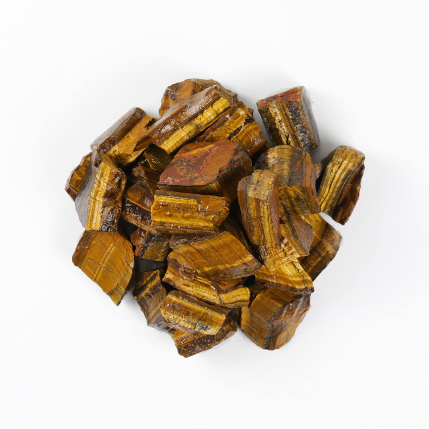 Nvzi Rough Crystals and Healing Stones, Bulk Crystals, Rocks for Tumbling, Raw Quartz Stone Bulk, Amathesis Crystal, Calcite Crystal for Decoration, Wicca, Chakra (460G) (Tiger Eye)