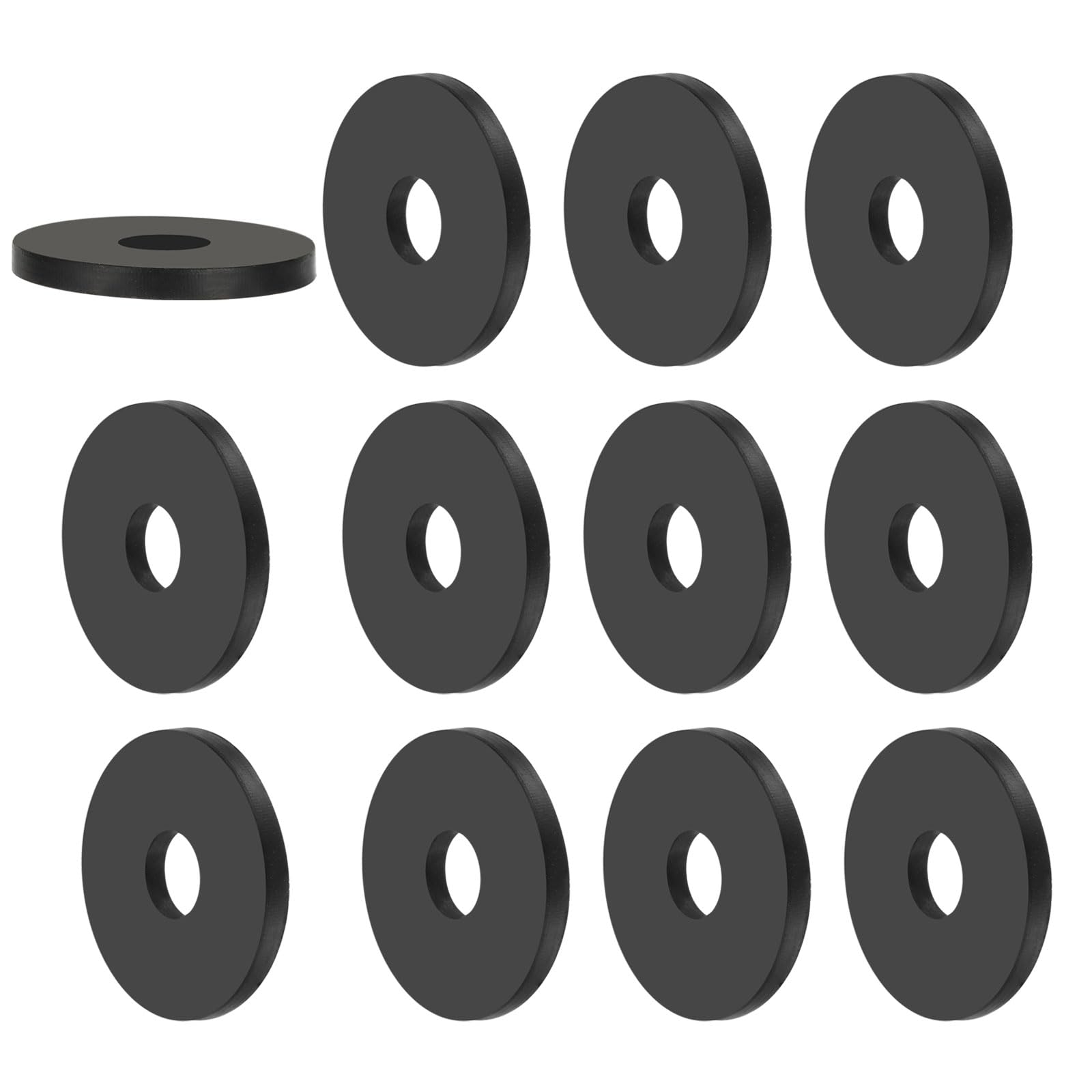 PATIKIL Multi Purpose Rubber Spacer, 12 Pcs 12mm ID x 40 OD x 4mm T Neoprene Round Anti-Vibration Isolation Pads Isolator Rubber Bushings Spacer Washer for HVAC Bolts Car Accessories