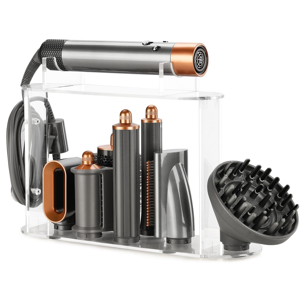 Photo 1 of *Missing Parts*
7-Hole Storage Holder for Dyson Airwrap – Upgraded Acrylic Stand Organizer for Long Barrels & Diffuser Nozzles, Countertop Holder for Airwrap Styler Accessories for Bathroom Vanity Makeup Table