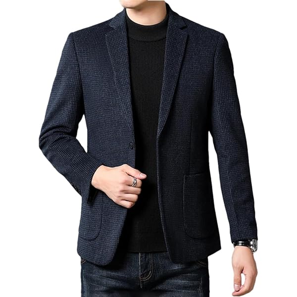 Men's Plaid Suit Blazer Plus Size Fat Men Business Casual Daily