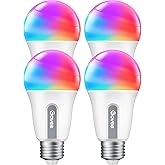 Govee A19 LED Light Bulb, WiFi Bluetooth Smart Light Bulbs, Multi-Color & Warm to Cool White Lighting, 800LM, 2700K-6500K, E2