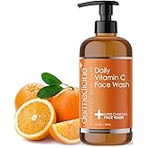 Dermedicine Daily Vitamin C Face Wash Super-Charged w/Marine & Plant Extracts & Retinol Cleaner | Works to Help as Cleanser, Brighten & Balance Complexion 8 Fl. Oz. | 240mL