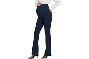 VIMPEP Flare Maternity Leggings Yoga Pants Stretchy Over The Belly Pregnancy Dress Work Pants with Pockets Casual 3102
