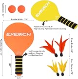INPODAK Beach Bat and Ball Set Kids Wooden Paddle Ball Beach Racket Set view 5