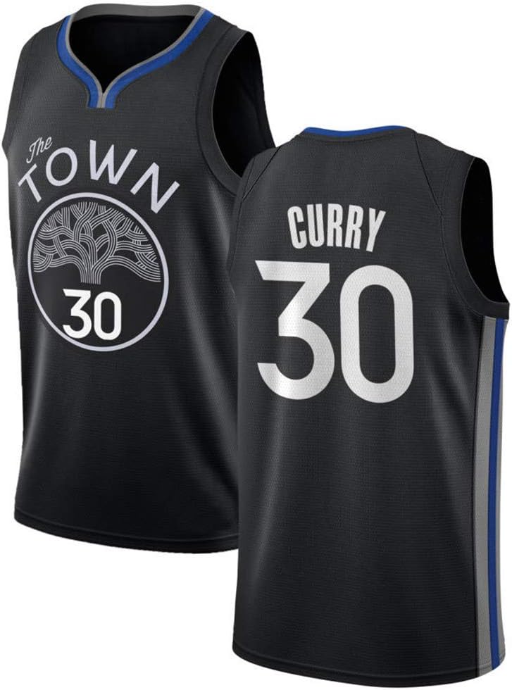 Youth Golden State Curry Blue-White/Blue/Black/White/Blue-Black/Yellow Classic Swingman Big Number Logo Custom Jersey