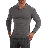 Muscle Cmdr Men's Slim Fit Muscle Polo Shirts Long&Short Sleeve Stretch Quick Dry Tee Casual Golf Athletic T-Shirts